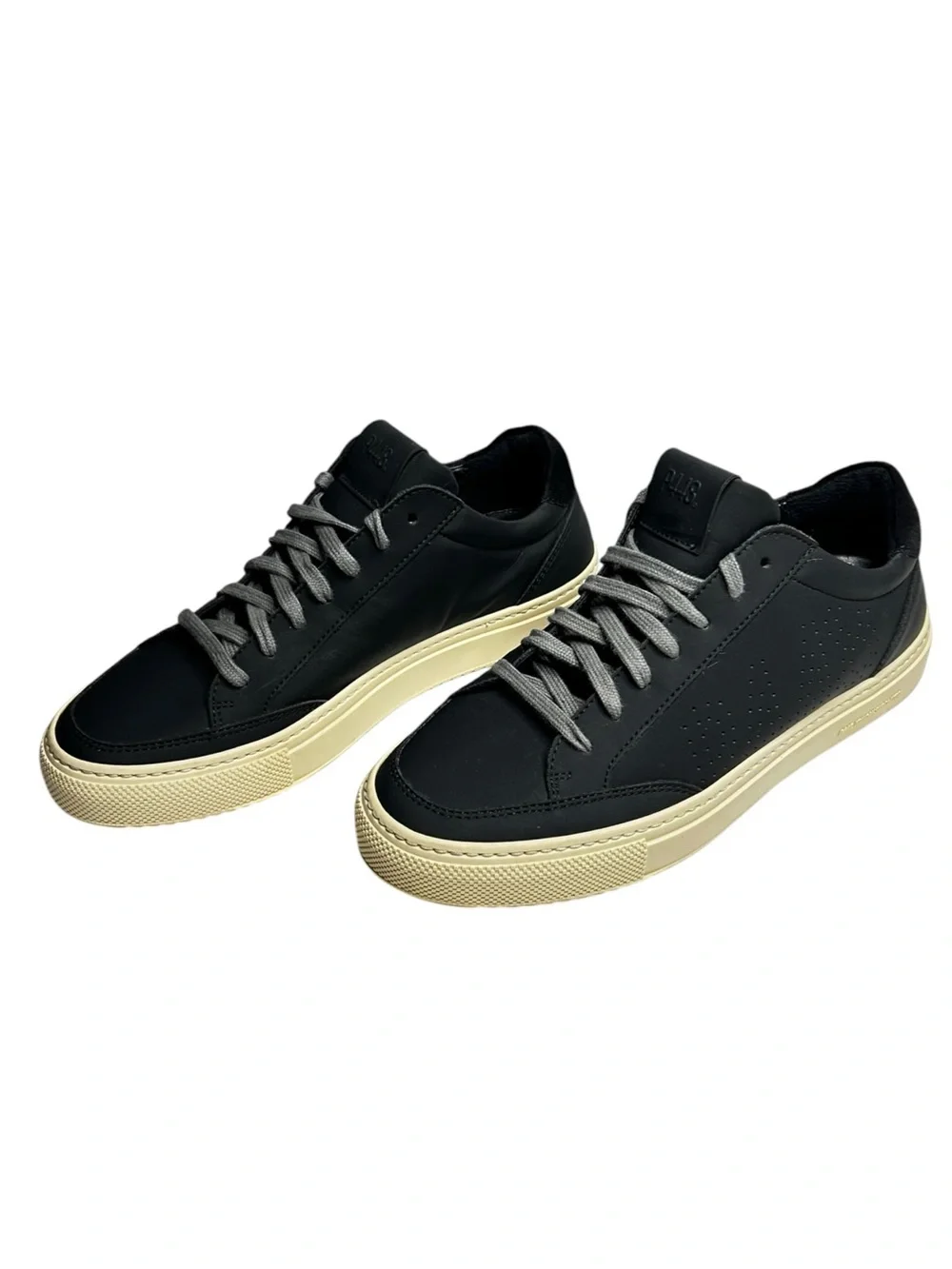 P448 John Project Sustainability Black Leather Low Top Sneakers Womens EU 39 US